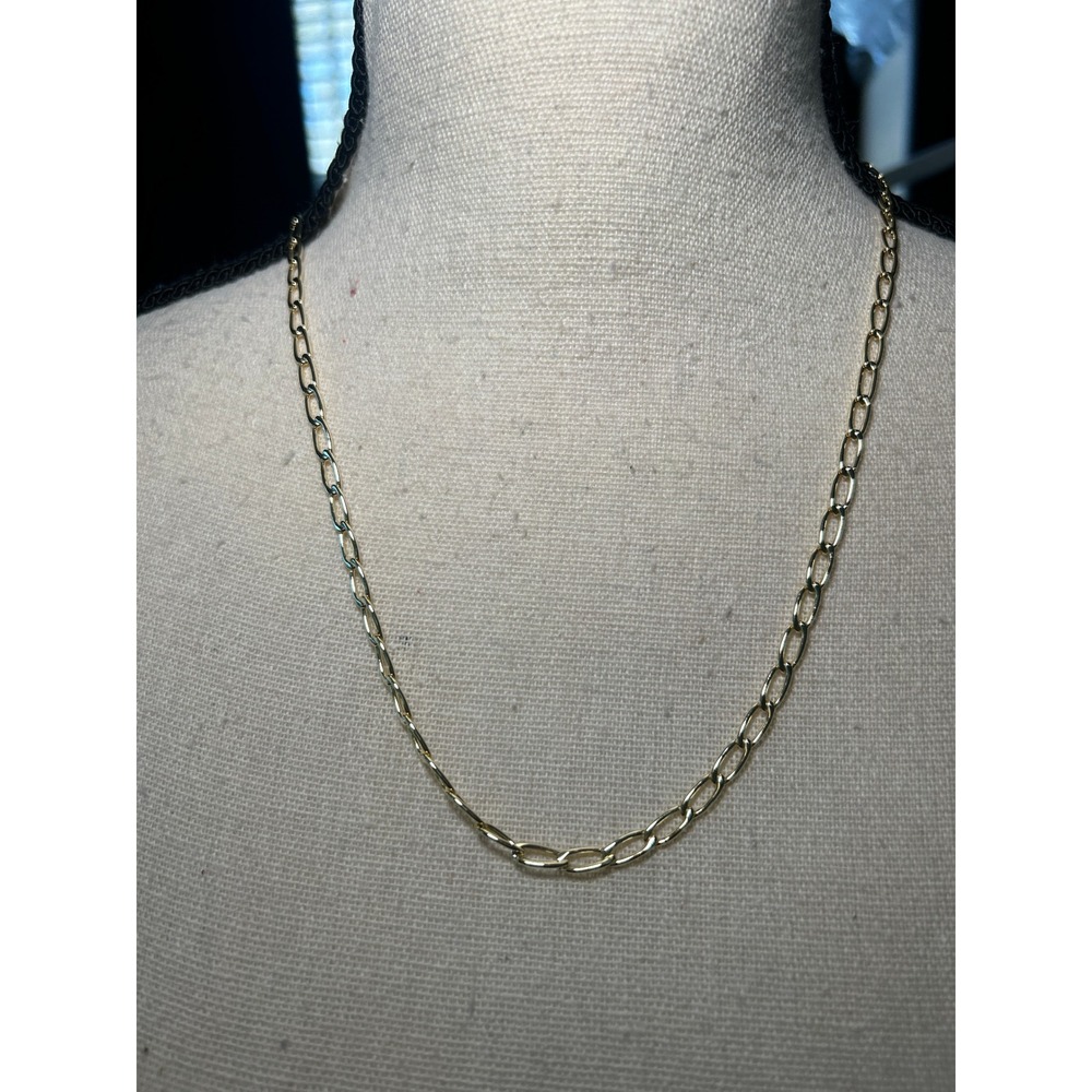 Kendra Scott Gold Tone Paperclip Chain Necklace with Logo Charm and Dust Bag